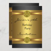 50e verjaardag Zwarte Gold-Mannen Kaart (Voorkant / Achterkant)