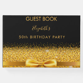 50e verjaardag zwarte gouden boog glans glans gastenboek