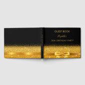 50e verjaardag zwarte gouden boog glans glans gastenboek (Volledig)