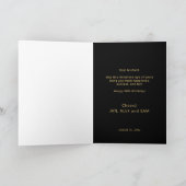 50e verjaardag zwarte gouden foto kaart (Binnen)