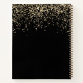 50e verjaardag zwarte gouden glitter-Guestbook Notitieboek (Achterkant)