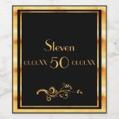 50e verjaardag zwarte gouden klassieker wijn etiket (Enkel label)