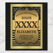 50e verjaardag zwarte gouden legant persoonlijk wijn etiket (Enkel label)