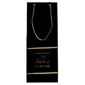 50e verjaardag zwarte gouden legante stijlvolle pa wijn cadeautas (Achterkant)