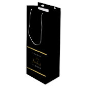 50e verjaardag zwarte gouden legante stijlvolle pa wijn cadeautas (Voorkant Gekanteld)