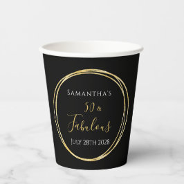 50e verjaardag zwarte goudfeest papieren bekers