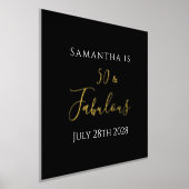 50e verjaardag zwarte goudfeestdag folie afdrukken (Laagn)