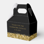 50e verjaardag zwarte goudglitter-Confetti Bedankdoosjes (Achterkant)