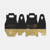 50e verjaardag zwarte goudglitter-Confetti Bedankdoosjes (Uitgevouwen)
