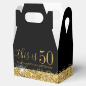 50e verjaardag zwarte goudglitter-Confetti Bedankdoosjes (Geopend)
