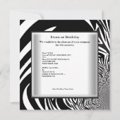 50e verjaardag zwarte rode rode Zebra Floral-Aziat Kaart (Achterkant)