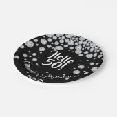 50e verjaardag Zwarte witte diamanten naam Papieren Bordje (Gekanteld)