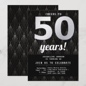 50e verjaardag Zwarte Zilverpartij Kaart (Voorkant / Achterkant)