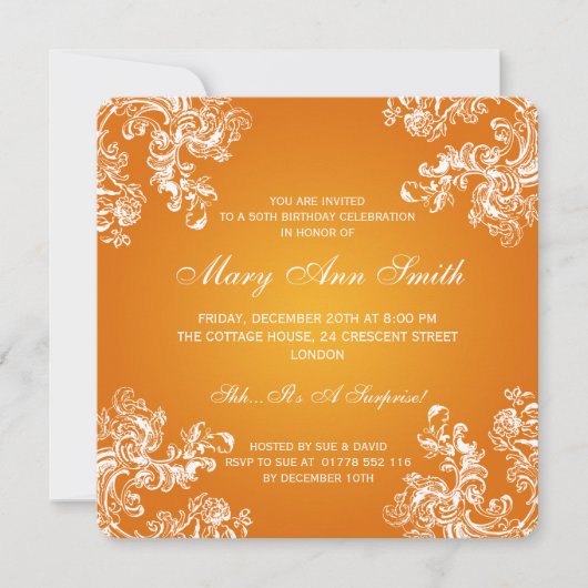 50e verjaardag zwendels 2 Sinaasappel Kaart (Voorkant)