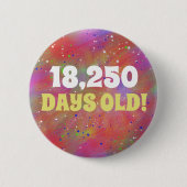 50e verjaardagsbadge in dagen aantal exacte leefti ronde button 5,7 cm (Voorkant)