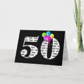 50e verjaardagsballon bouquet kaart (Voorkant)
