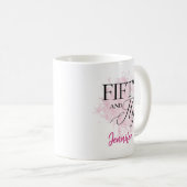 50e verjaardagscadeau koffie mok modern gepersonal (Voorkant rechts)