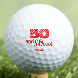 50e verjaardagscadeau SO Cool Oranje Rood Maatwerk Golfballen