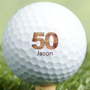 50e verjaardagscadeau voor broer hout 50 aangepast golfballen