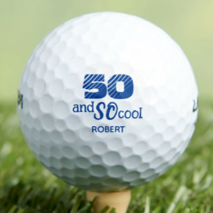 50e verjaardagscadeau voor collega – Blauwe Cool 5 Golfballen