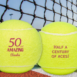 50e verjaardagscadeau voor haar Amazing Roze 50 Tennisballen