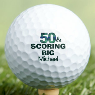 50e verjaardagscadeau voor vader die Big scoort op Golfballen