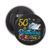 50e verjaardagscruise B-Day Party Button Button Flesopener (Voorkant)