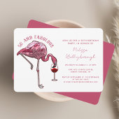 50e verjaardagsfeest 50 en fantastische roze flami kaart