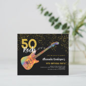 50e Verjaardagsfeest 50 Rotsen Goud Glitter Budget (Staand voorkant)
