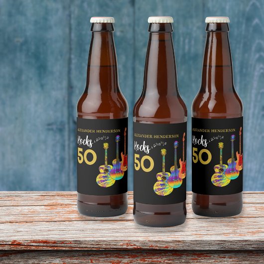 50e Verjaardagsfeest 50 Rotsen Persoonlijk Bier Etiket