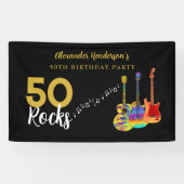 50e Verjaardagsfeest 50 Rotsen Persoonlijk Spandoek (Horizontaal)