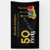50e Verjaardagsfeest 50 Rotsen Persoonlijk Spandoek (Verticaal)