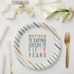 50e verjaardagsfeest accessoires decor papieren bordje