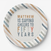 50e verjaardagsfeest accessoires decor papieren bordje (Voorkant)