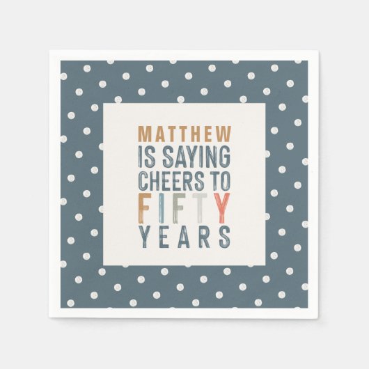 50e verjaardagsfeest accessoires decor servet (Voorkant)