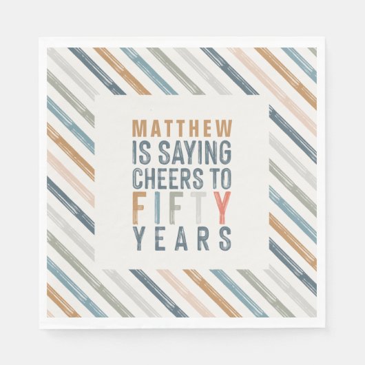 50e verjaardagsfeest accessoires decor servet (Voorkant)