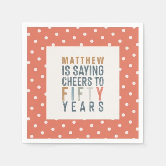 50e verjaardagsfeest accessoires decor servet (Voorkant)