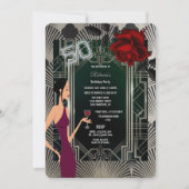 50e Verjaardagsfeest Art Deco Gatsby Elegant Kaart (Voorkant)