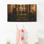 50e Verjaardagsfeest Banner Goud en Zwarte Achterg (Insitu)