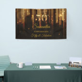 50e Verjaardagsfeest Banner Goud en Zwarte Achterg (Beurs)