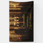 50e Verjaardagsfeest Banner Goud en Zwarte Achterg (Verticaal)