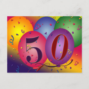 50e verjaardagsfeest briefkaart nodigt uit