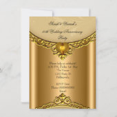 50e verjaardagsfeest Elegant Goud Gouden Hart Kaart (Achterkant)