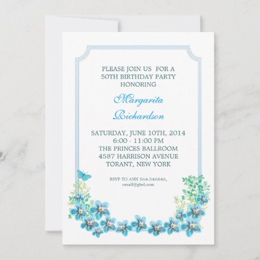 50e verjaardagsfeest Elegante Victoriaans uitnodig Kaart (Voorkant)