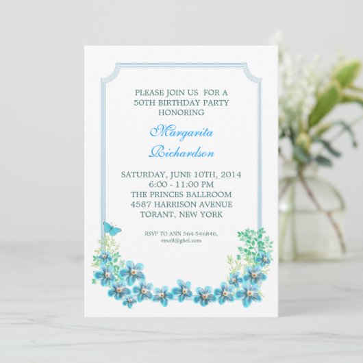 50e verjaardagsfeest Elegante Victoriaans uitnodig Kaart (Staand voorkant)