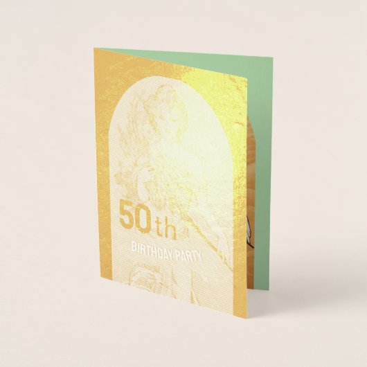  50e verjaardagsfeest, Gold Spring Goddess Folie Kaarten (Voorkant)