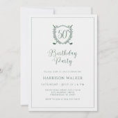 50e Verjaardagsfeest Golf Crest Elegant Schrift Kaart (Voorkant)