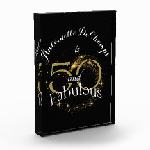 50e Verjaardagsfeest Goud Zwart 50 en Fabulous
