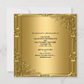 50e Verjaardagsfeest Gouden Sneeuwvlok Kaart (Achterkant)