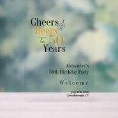 50e verjaardagsfeest juicht bieren minimaal welkom acryl bord (Neutraal)